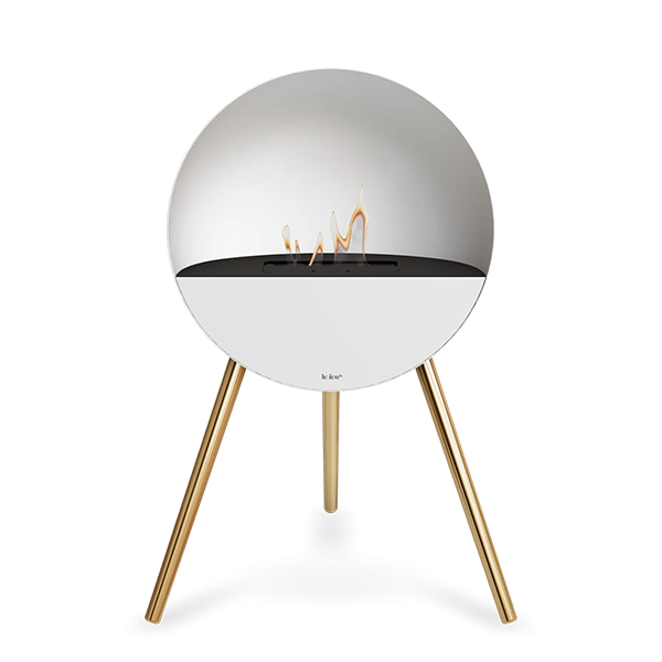 Le Feu Eye Bioethanolpejs   Hvid Rose Gold Sort Top Hvid Front  : Erling Christensen Møbler