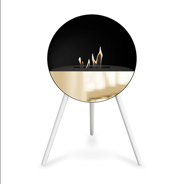 Le Feu Eye Bioethanolpejs   Sort Hvide Ben Sort Top Rose Gold Front  : Erling Christensen Møbler