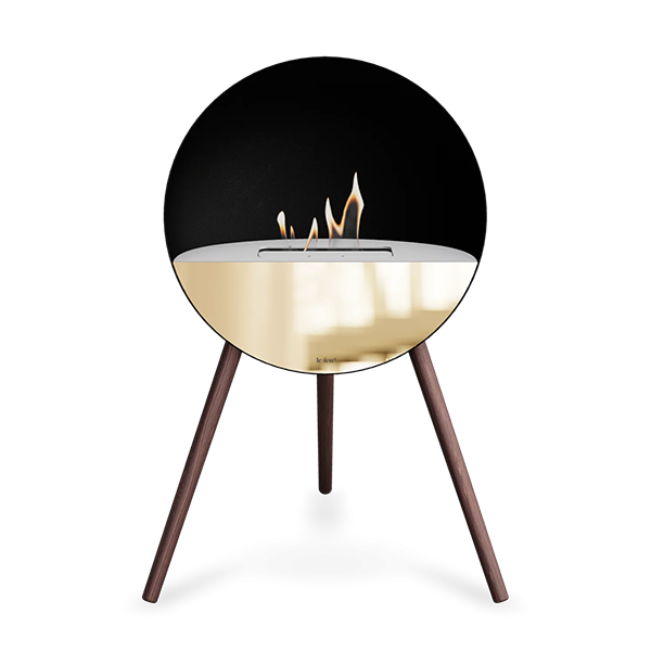 Le Feu Eye Bioethanolpejs   Sort Røget Ben Hvid Top Rose Gold Front  : Erling Christensen Møbler