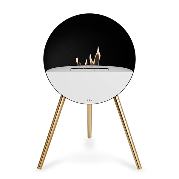 Le Feu Eye Bioethanolpejs   Sort Rose Gold Ben Hvid Top Hvid Front  : Erling Christensen Møbler