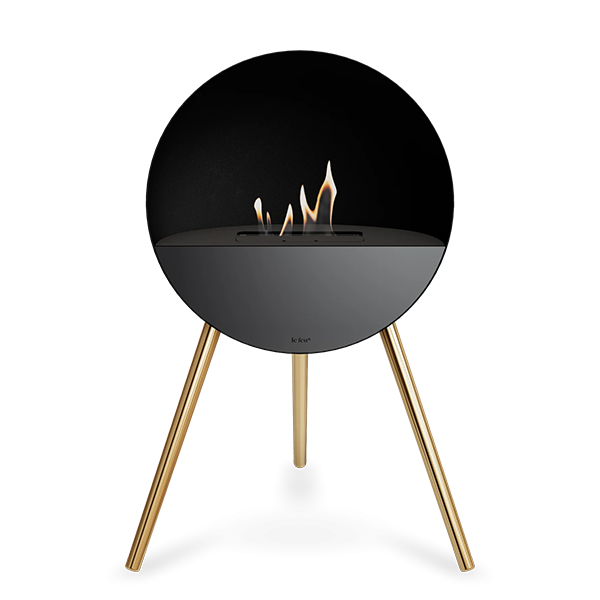Le Feu Eye Bioethanolpejs   Sort Rose Gold Ben Sort Top Sort Front  : Erling Christensen Møbler