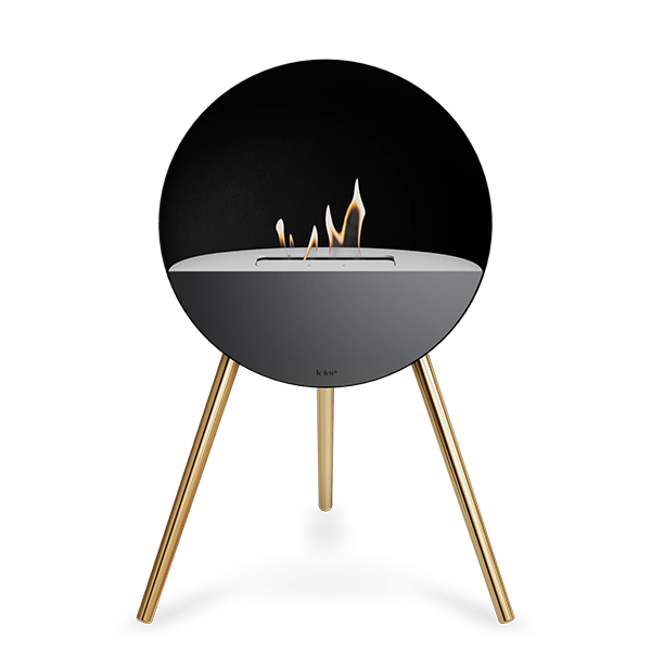 Le Feu Eye Bioethanolpejs   Sort  Rose Gold Hvid Top Sort Front  : Erling Christensen Møbler