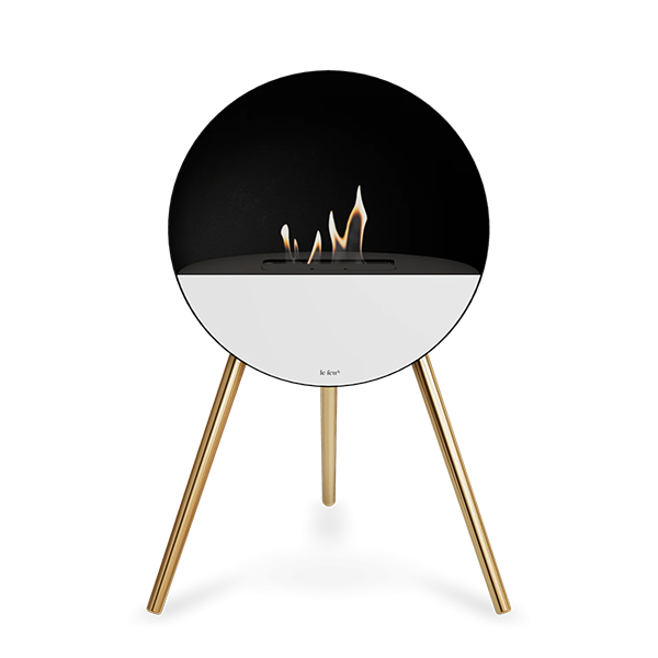 Le Feu Eye Bioethanolpejs   Sort  Rose Gold Sort Top Hvid Front  : Erling Christensen Møbler