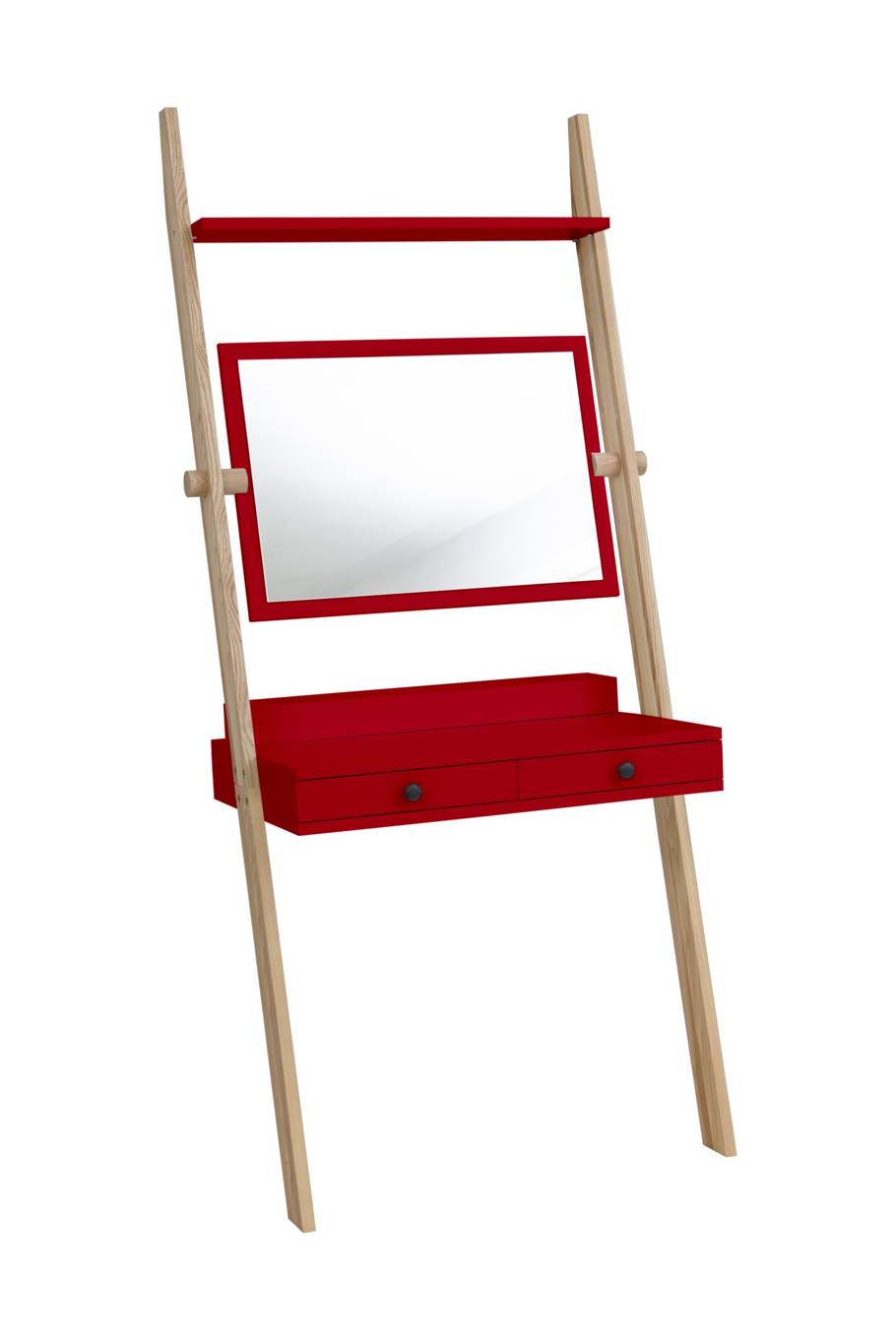 Leno Sminkebord 79x183cm Asketræ   Rød