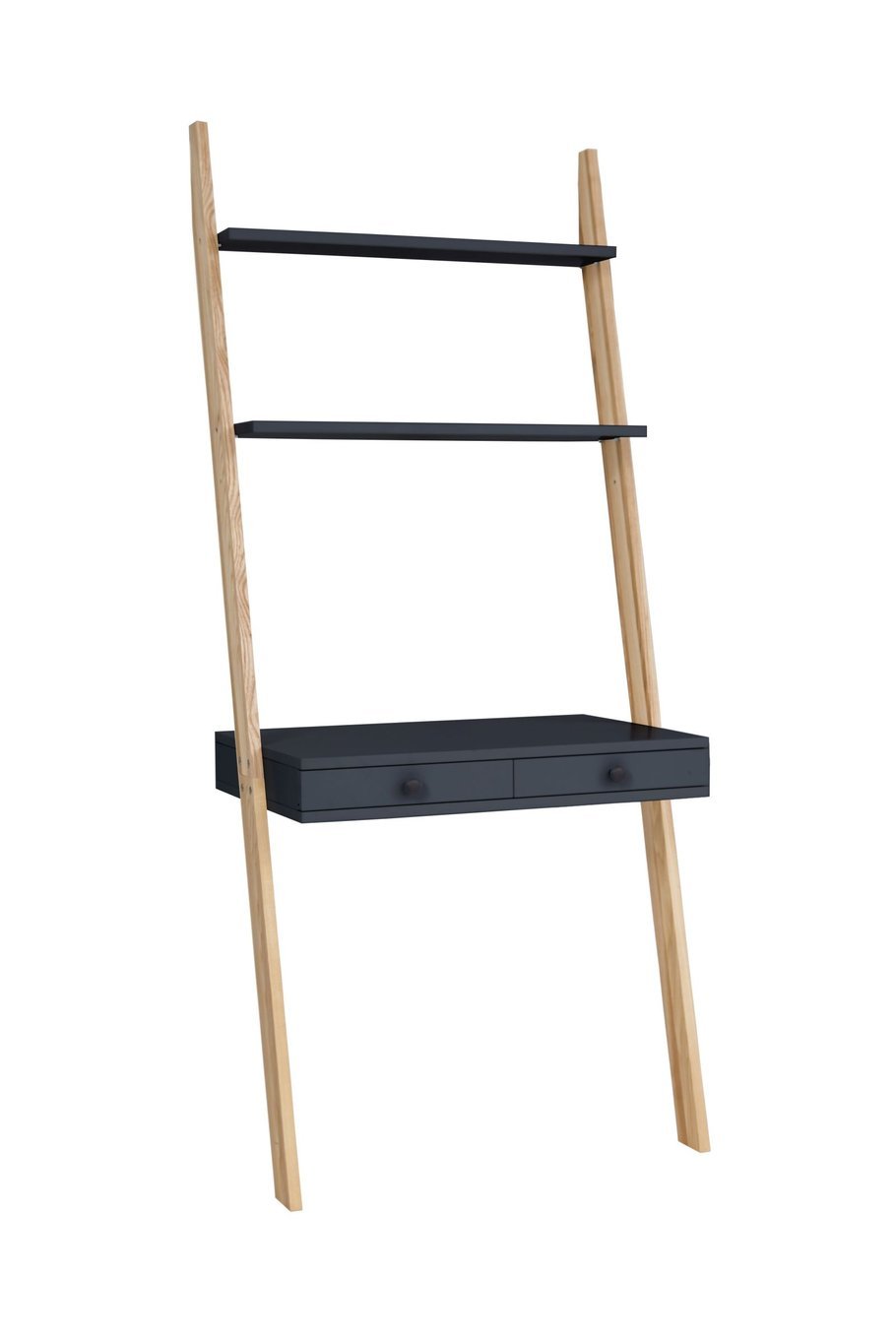 Leno Stigehylde Skrivebord 79x183cm Asketræ   Grafit