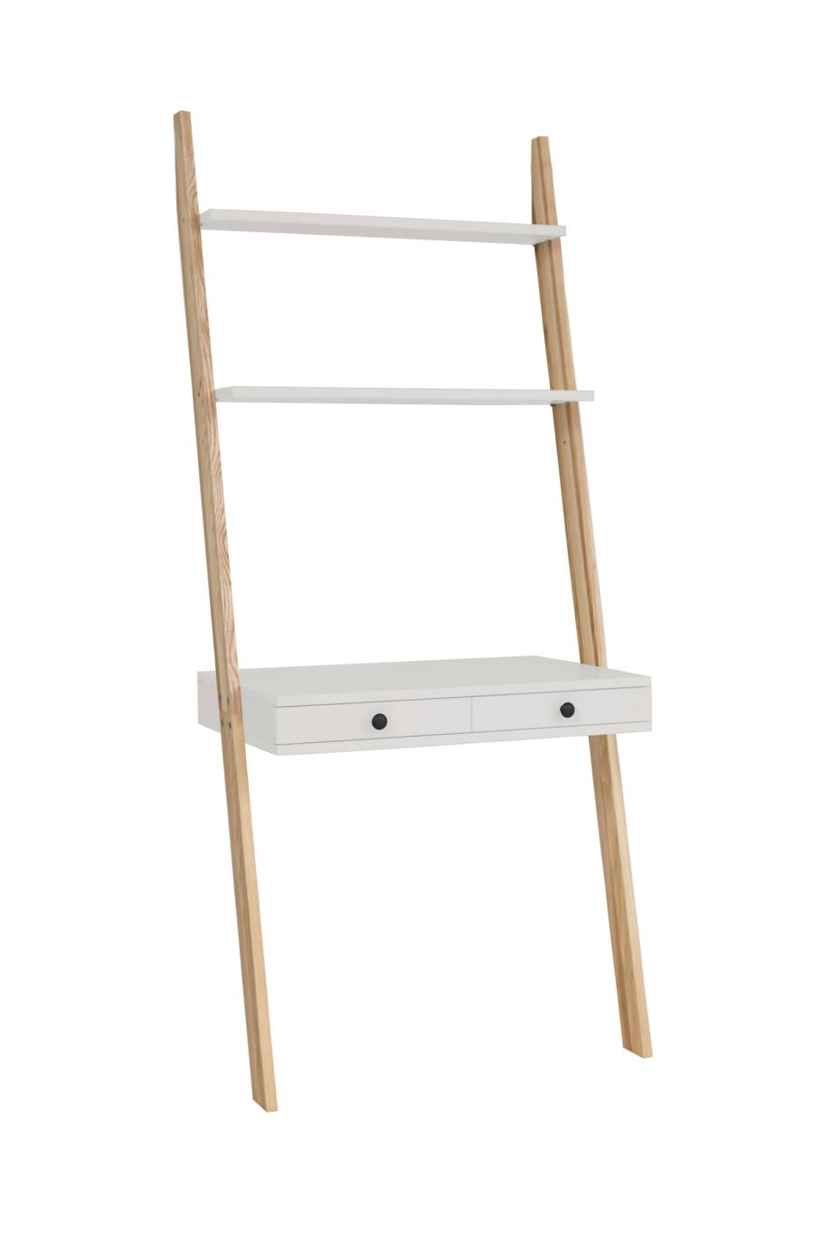 Leno Stigehylde Skrivebord 79x183cm Asketræ   Lysegrå