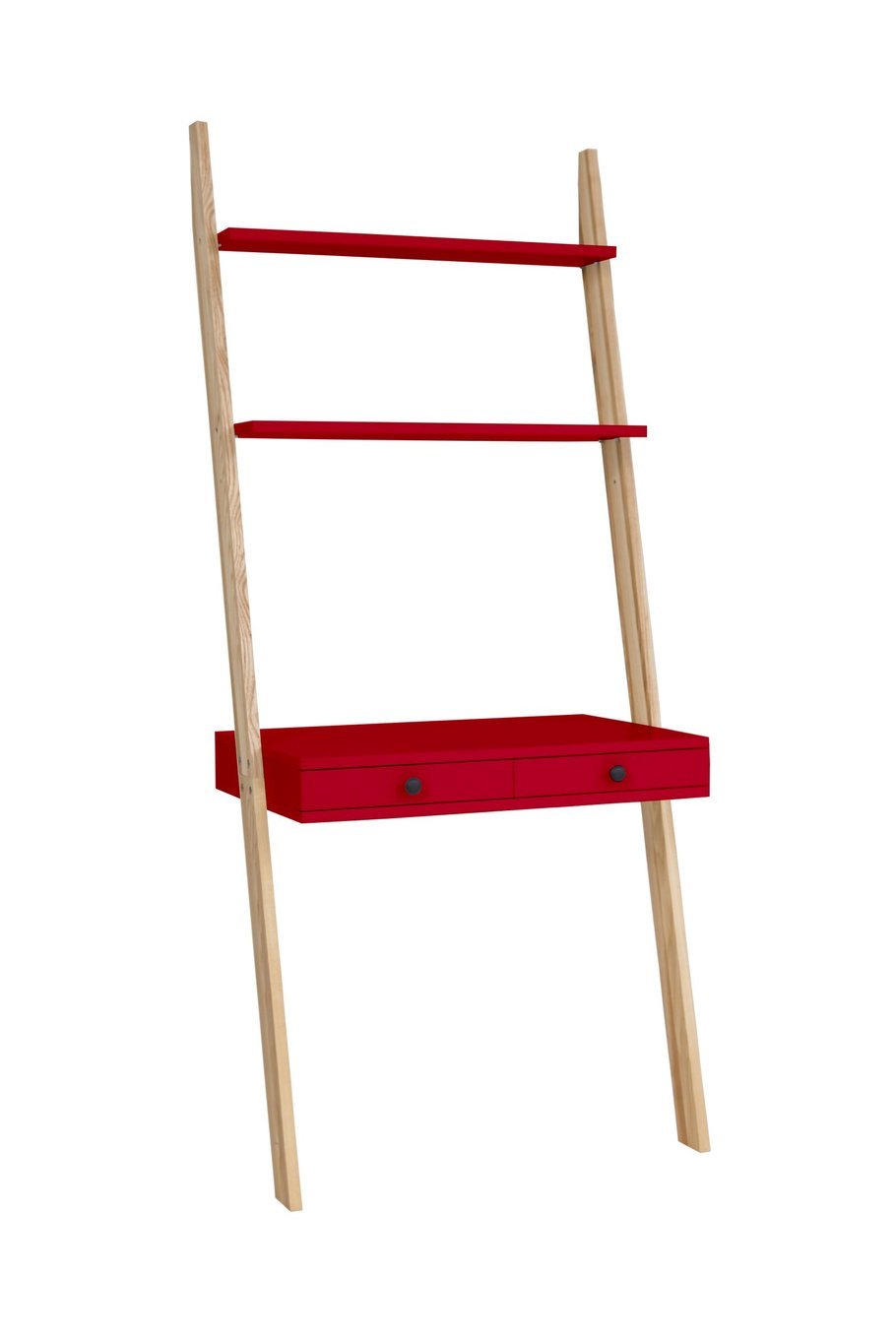 Leno Stigehylde Skrivebord 79x183cm Asketræ   Rød