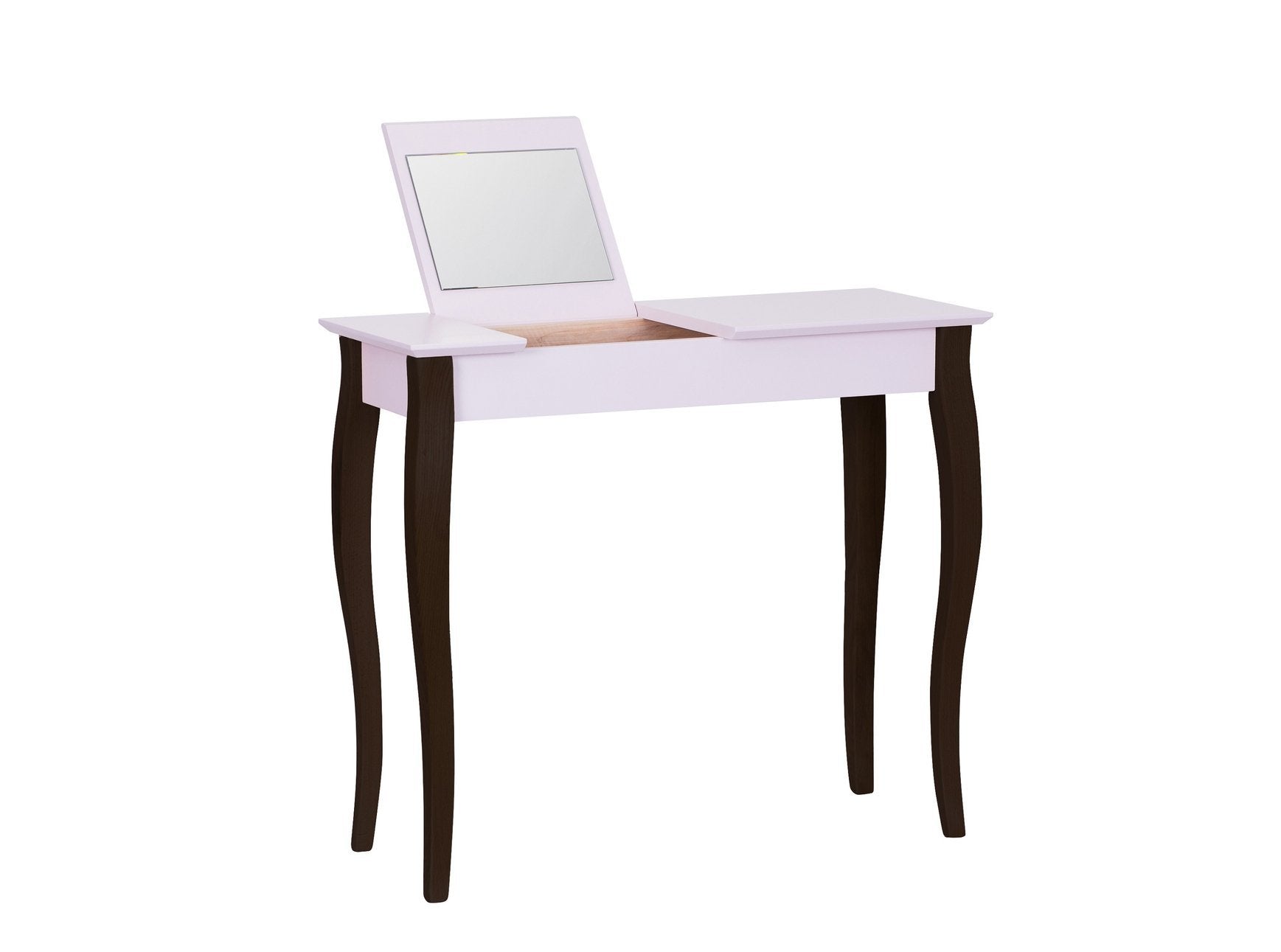 Lillo Sminkebord Med Spejl 85x35cm Sorte Ben   Pink