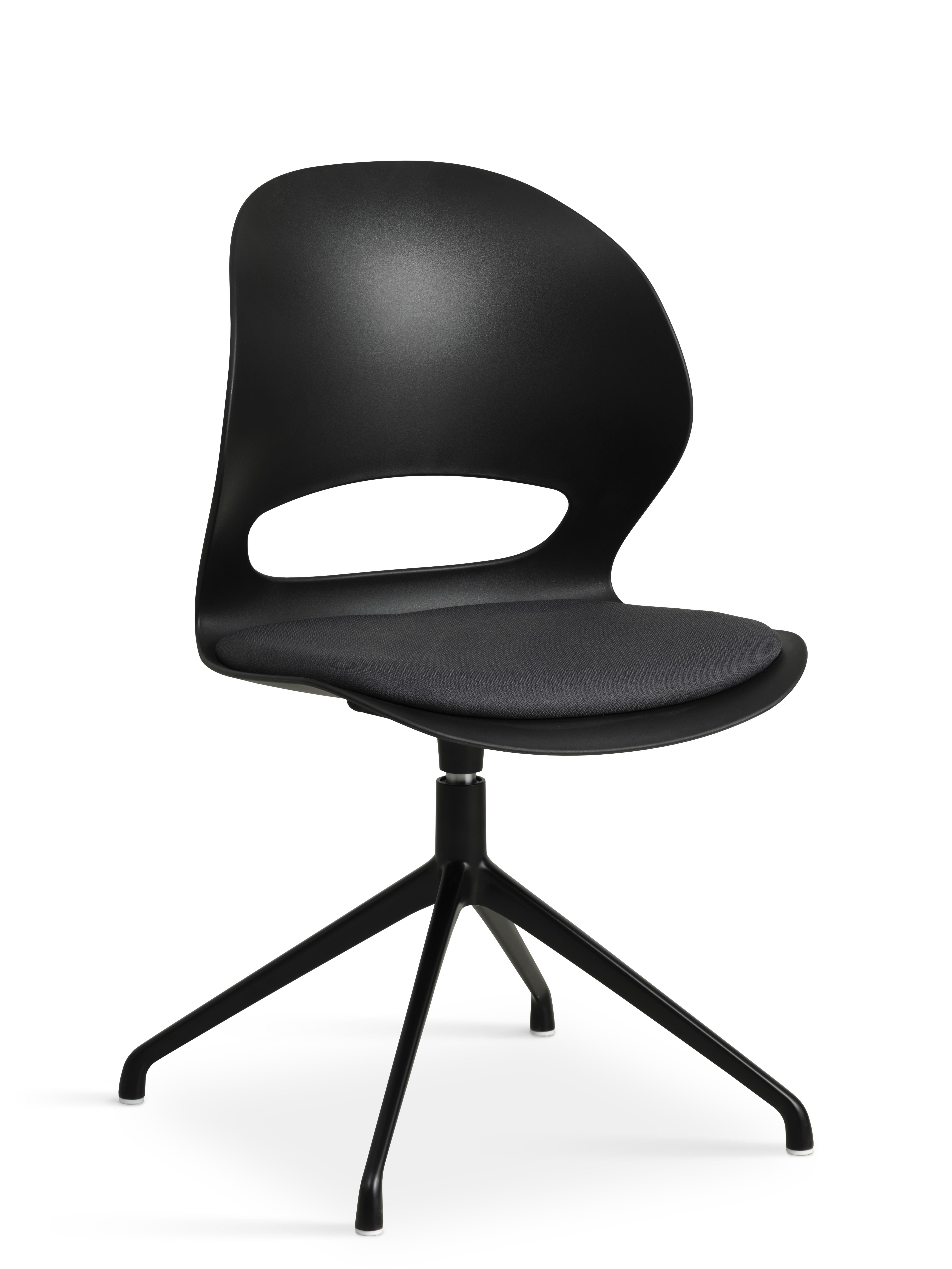 Linea Spisebordsstol     Drejefunktion Og Sort Stofhynde Sort Pvc Og Sort Metal