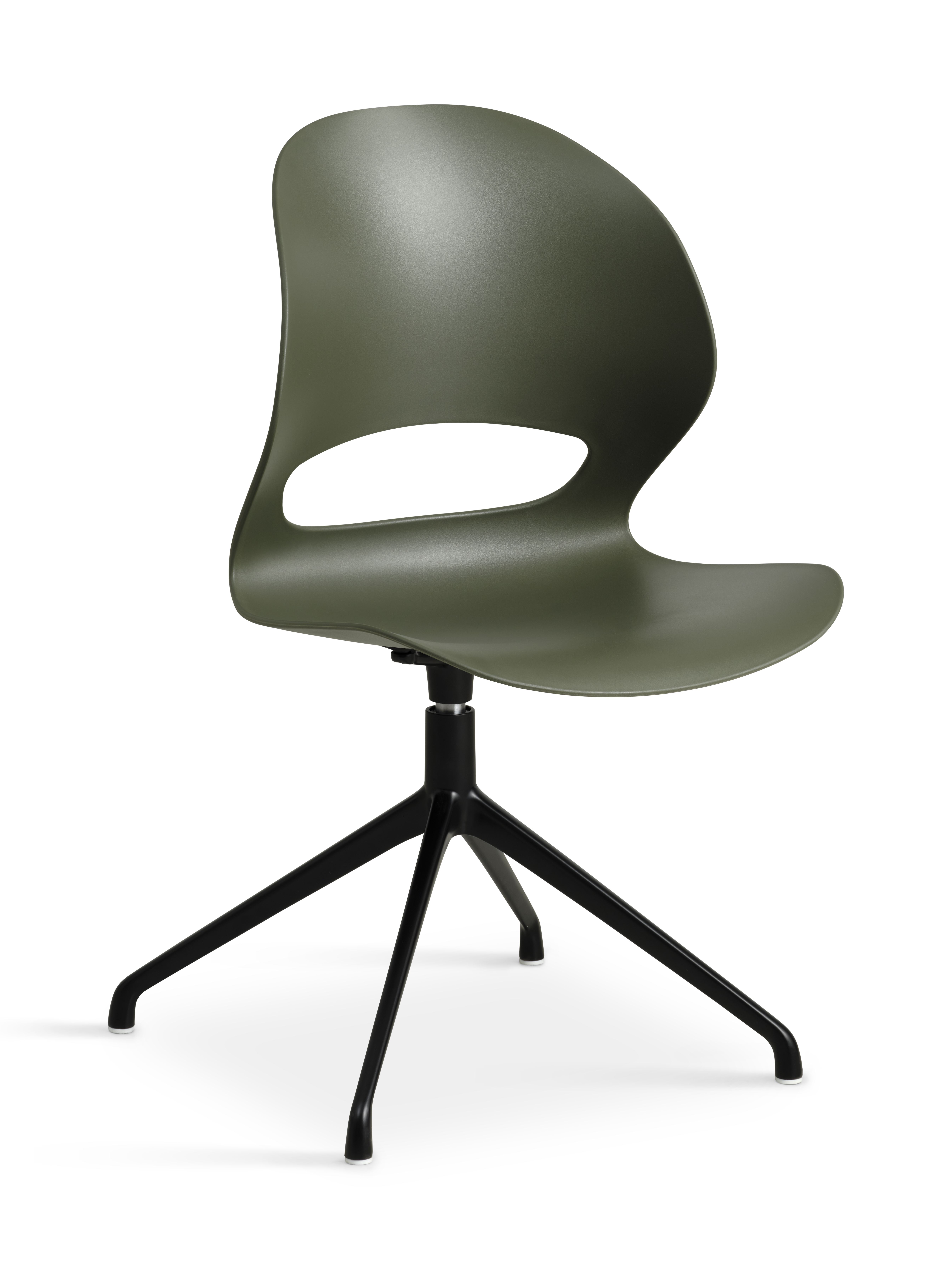 Linea Spisebordsstol     Drejefunktion Oliven Pvc Og Sort Metal