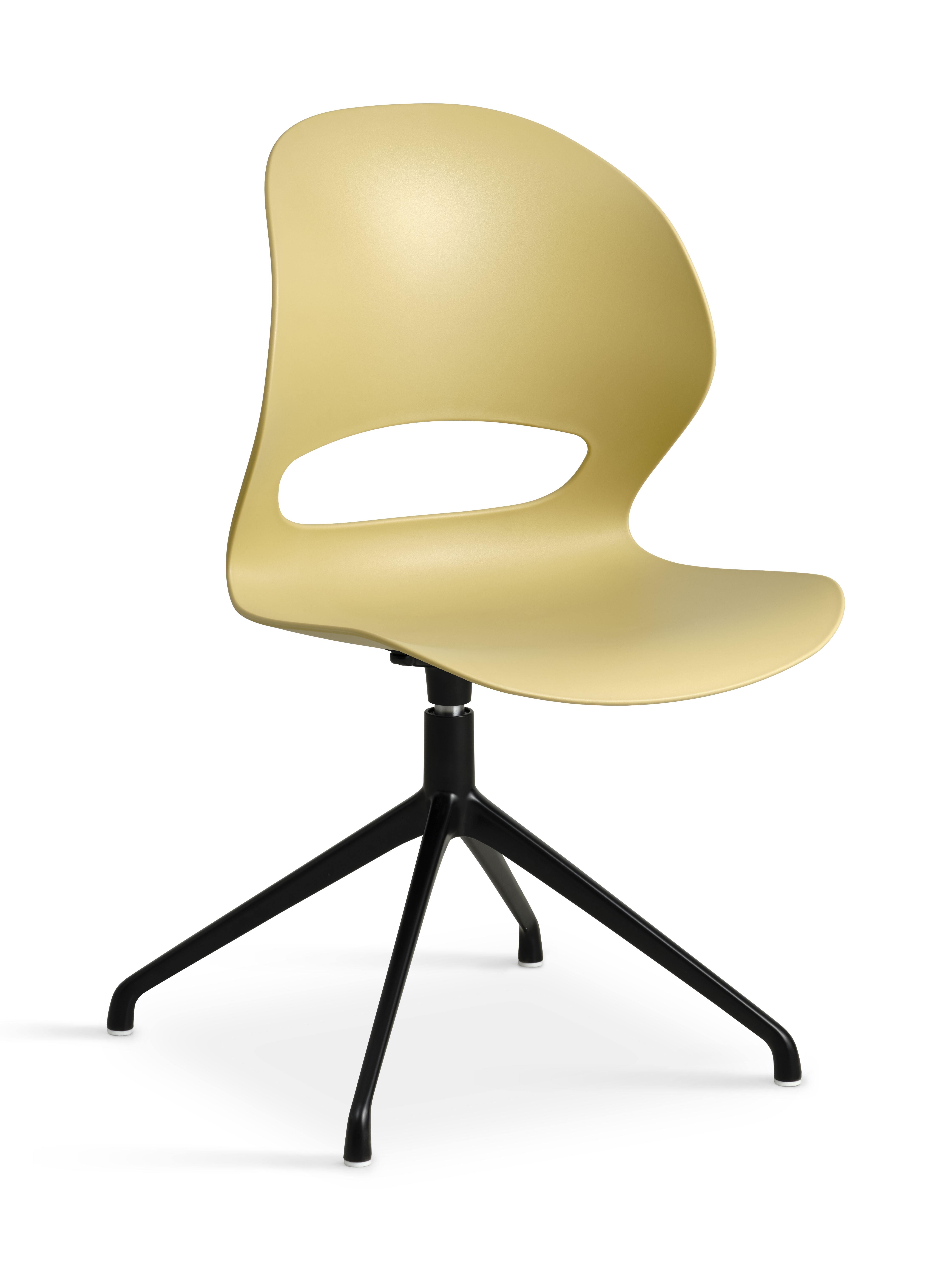 Linea Spisebordsstol     Drejefunktion Sennepsgul Pvc Og Sort Metal