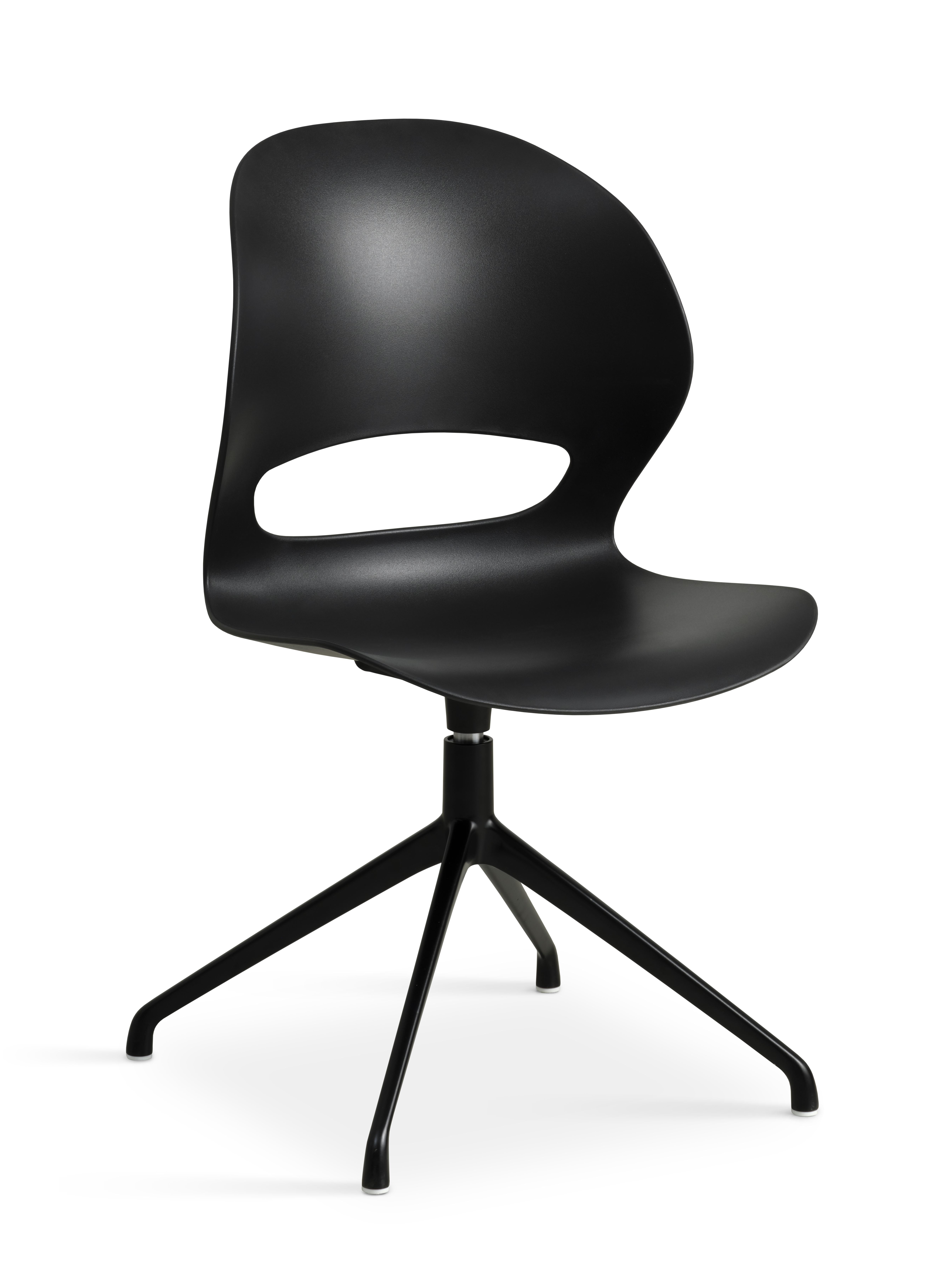 Linea Spisebordsstol     Drejefunktion Sort Pvc Og Sort Metal
