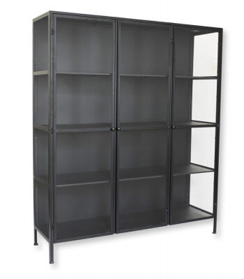 Lønstrup Vitrineskab   Metal 135x40x160 Cm Sort