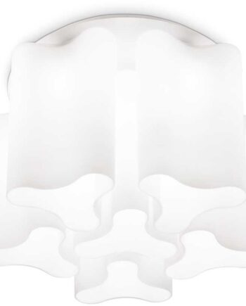 Loftlampe Ideal Lux Compo ø56   H35 Cm Hvid Metal Glas