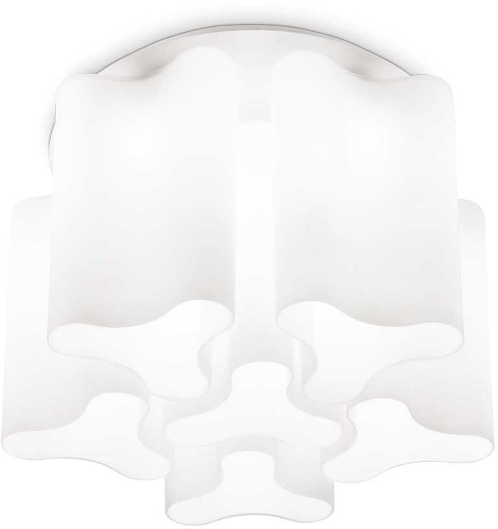 Loftlampe Ideal Lux Compo ø56 H35 Cm Hvid Metal Glas