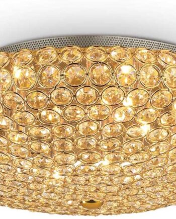 Loftlampe Ideal Lux King Glaspendel ø53     H19 Cm Guldkrom