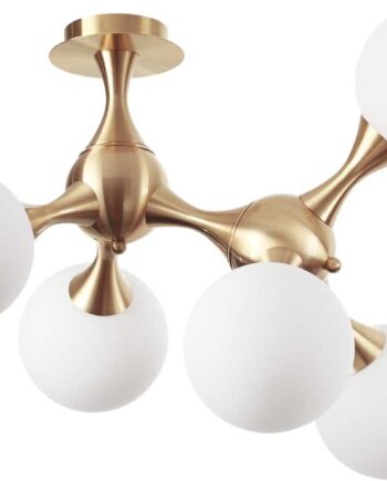 Loftlampe Ideal Lux Nodi   Messing Med   Glaskupler 55x50x55 Cm