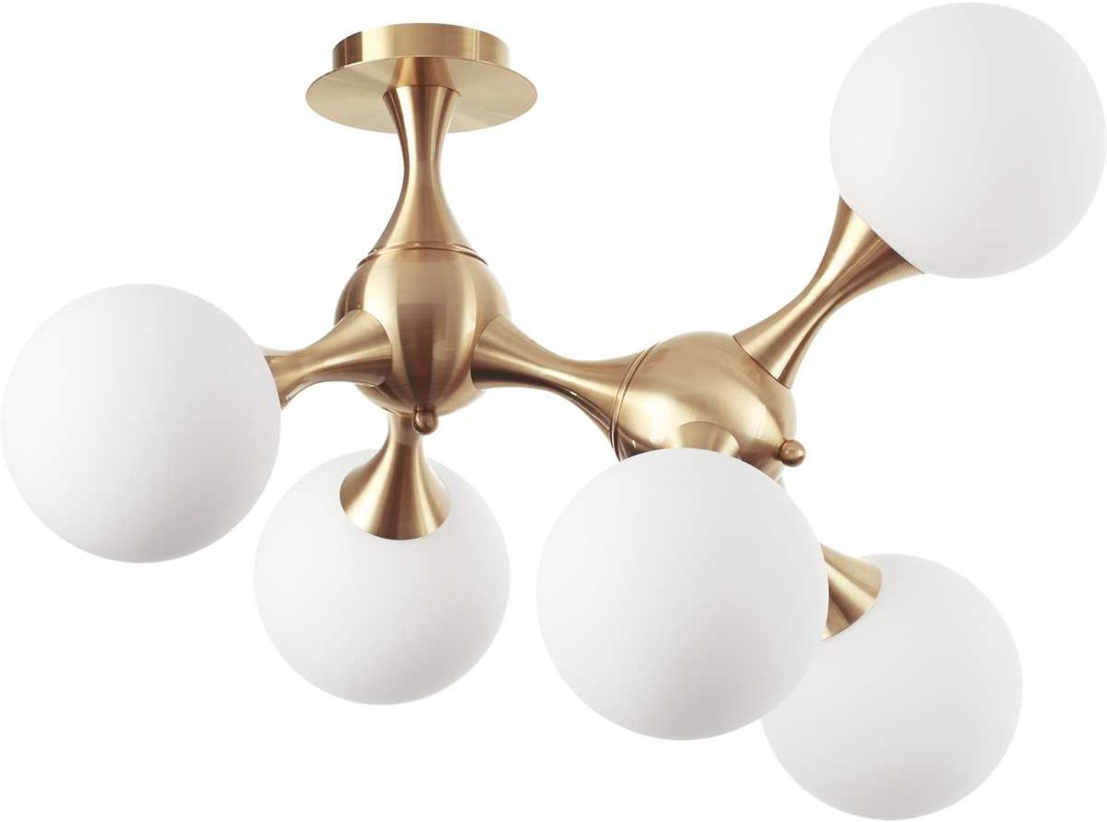 Loftlampe Ideal Lux Nodi Messing Med Glaskupler 55x50x55 Cm