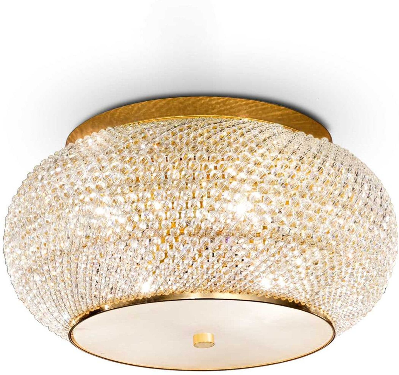 Loftlampe Ideal Lux Pasha -armet ø40 Cm Guld Metal Glas Krom Ip20
