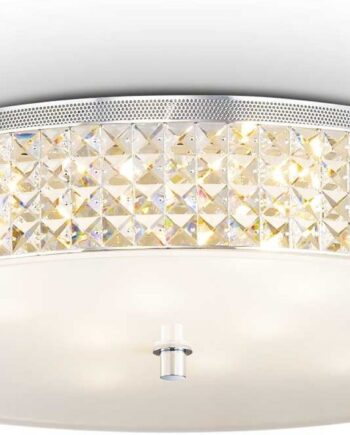 Loftlampe Ideal Lux Roma ø60   H13 Cm Hvid Krom Metal Glas G9