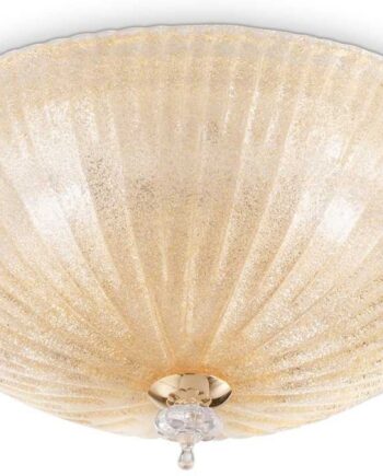 Loftlampe Ideal Lux Shell Glas ø40   H12 Cm Amber Hvid     E27-fatninger