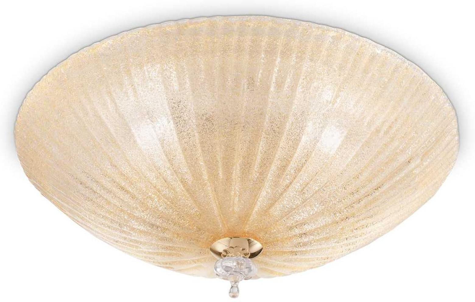 Loftlampe Ideal Lux Shell Glas ø40 H12 Cm Amber Hvid E27-fatninger