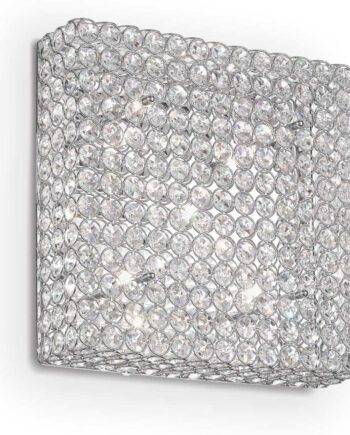 Loftslampe Ideal Lux Admiral   Krom Med Skårne Krystaldetaljer H39ã ø39cm Inkl  6ã G9-pærer