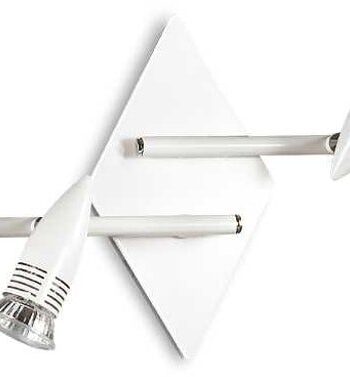 Loftslampe Ideal Lux Alfa Hvid Metal  -armet Med Justerbare Gu10-spot Inkl 5w 480 Lm Pærer L106   H16   B22 Cm