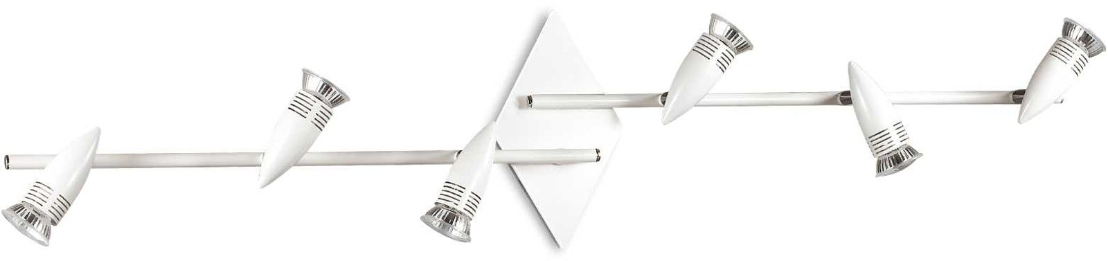 Loftslampe Ideal Lux Alfa Hvid Metal -armet Med Justerbare Gu10-spot Inkl 5w 480 Lm Pærer L106 H16 B22 Cm