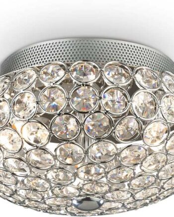 Loftslampe Ideal Lux King Krystal ø25   Cm Krom