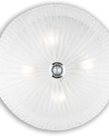 Loftslampe Ideal Lux Shell ø50   H20 Cm Klar Glas Med Kromdetaljer
