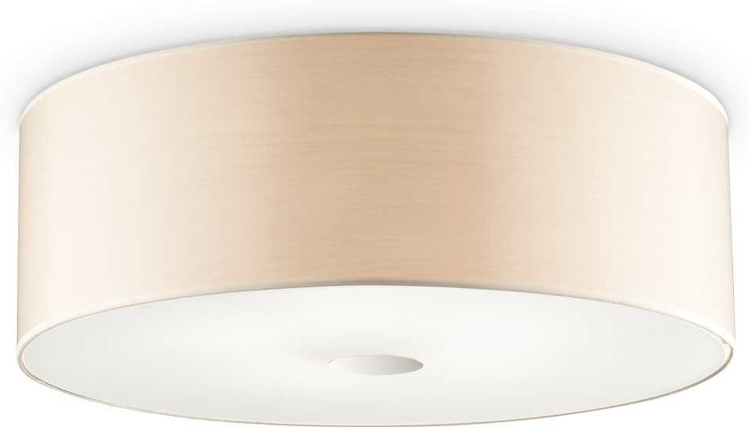 Loftslampe Ideal Lux Woody Natur Krom ø50ã H18 Cm Kromramme Glas Og Plast Ip20 Med E27 Fatninger