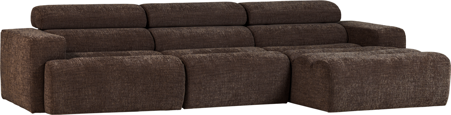 Loungemodul Woood Novi Højrevendt Chaise Longue  Mørkebrun Melange  Vævet 100  Polyester  B300ã D173 Cm