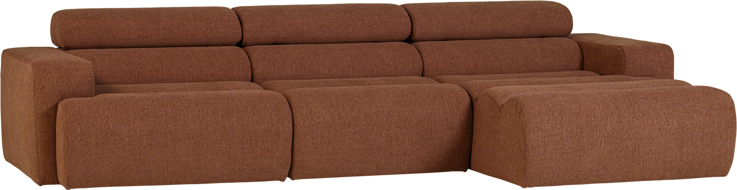 Loungesofa Højrevendt Woood Novi Terra Bouclé 300x173 Cm Justerbar Nakkestøtte