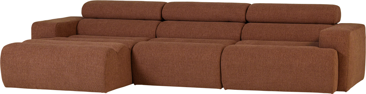 Loungesofa Loungemodul Woood Novi Venstrevendt 300x173 Cm Bouclé Terra Justerbar Nakkestøtte