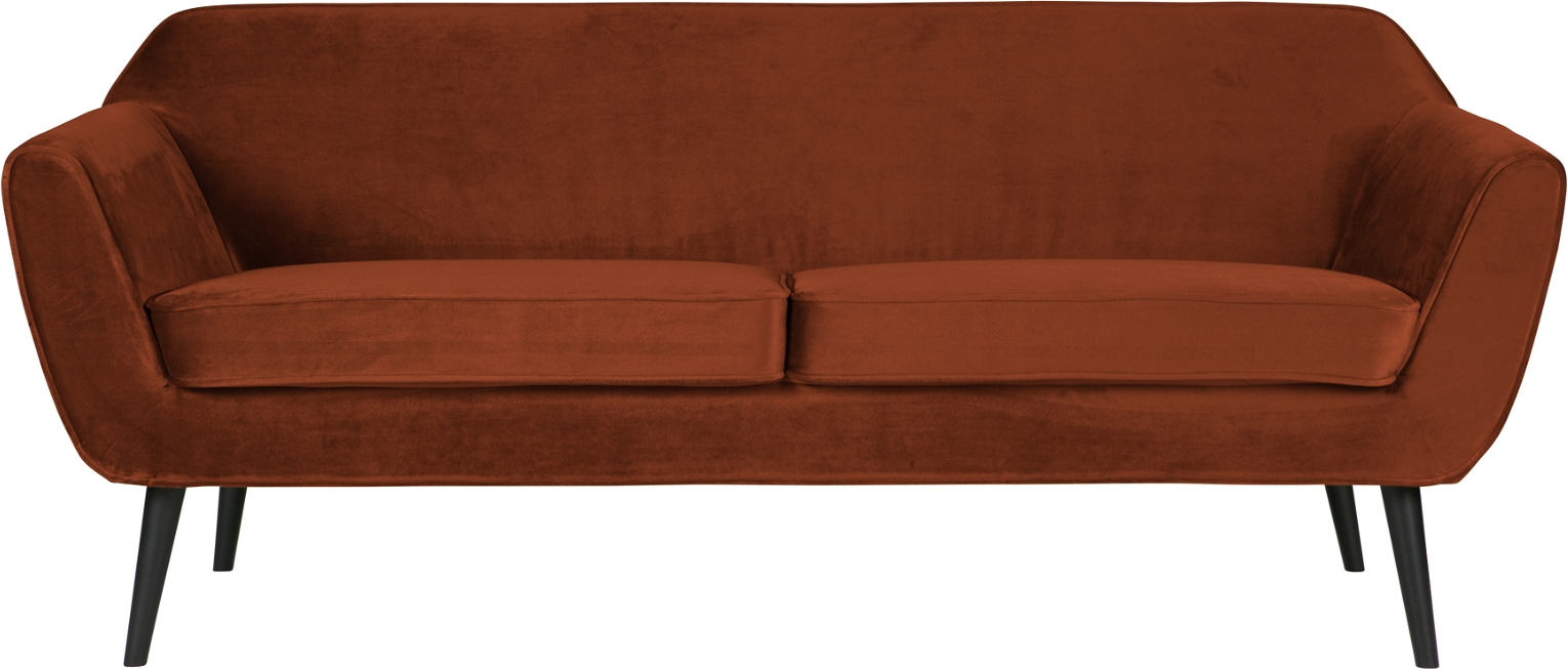 Loungesofa Woood Rocco Fløjlssofa   Orange Fsc-certificeret Ramme 187x82x75 Cm