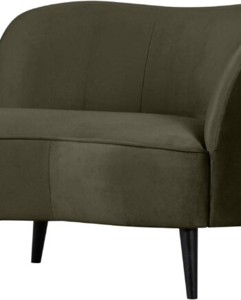 Loungesofa Woood Sara Right   Mørkegrøn Polyester Med Slanke Sorte Ben H71ã B81ã L112 Cm