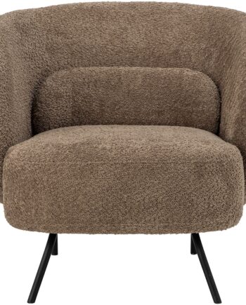 Loungestol Bloomingville Harry Brun Plys Med Pude Og Sorte Metalben 71x76x78 Cm