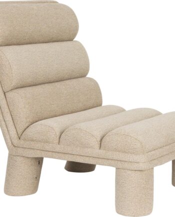 Loungestol Dutchbone Fern   Bouclé Polyester Med Pu-skum  Jern Mdf Stel  Stenlysgrå H80xb65xl86 Cm