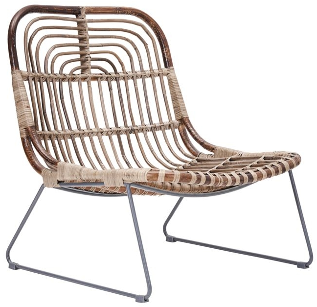 Loungestol Lænestol House Doctor Kawa Rattan Og Metal Mørk Natur 73 62 68 Cm