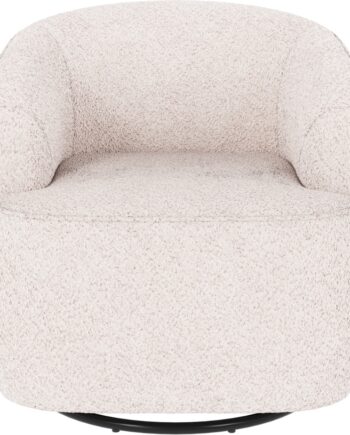 Loungestol Lænestol Rowico Dermot Anna   Hvid Polyester 360 Drejefunktion Og Gyngning 78x85x90 Cm