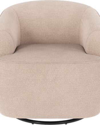 Loungestol Lænestol Rowico Dermot Rita Lysebeige Med 360 Drej Og Vippefunktion Ergonomisk Slidstærk Polyester Dansk Design