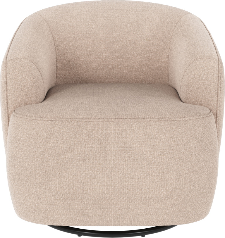 Loungestol Lænestol Rowico Dermot Rita Lysebeige Med 360 Drej Og Vippefunktion Ergonomisk Slidstærk Polyester Dansk Design
