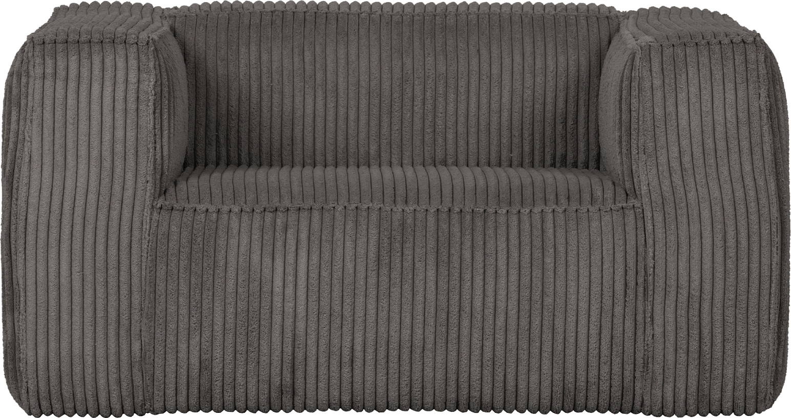 Loungestol Lænestol Woood Exclusive Bean   Mørkegrå Ribstribet Polyester Med Fsc-treramme H74xb146xd98 Cm