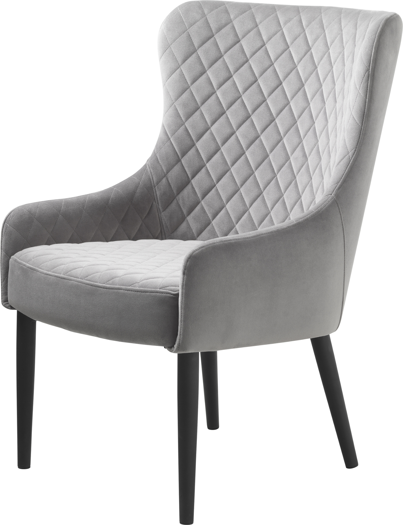 Loungestol Nordique Design Ottowa Grå Fløjl Med Sort Sandblæste Metalben