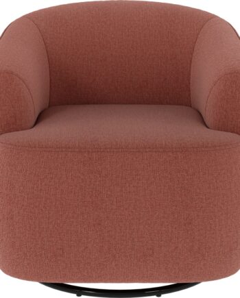 Loungestol Rowico Dermot Lænestol Rød Brenda Polyester 360 Drejefunktion Sort Metalfod