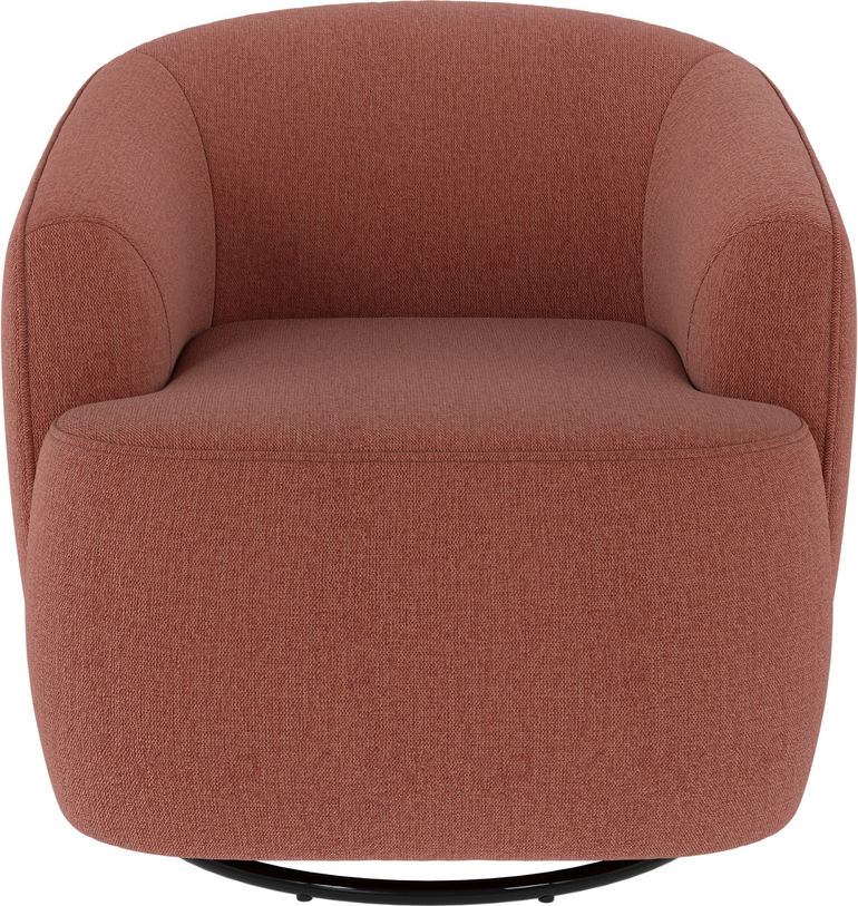 Loungestol Rowico Dermot Lænestol Rød Brenda Polyester 360 Drejefunktion Sort Metalfod