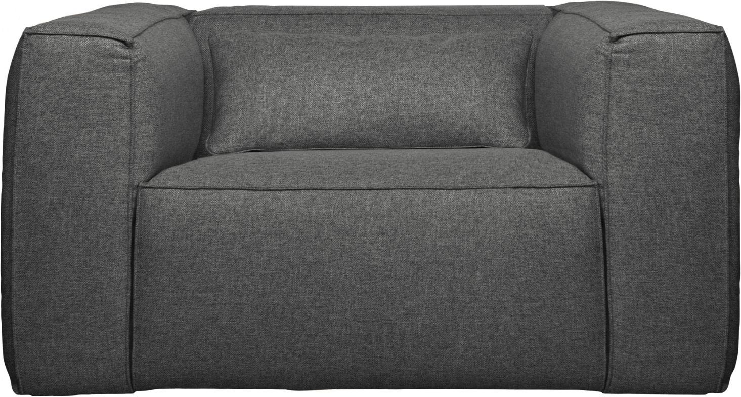 Loungestol Woood Exclusive Bean  Grå Meleret Polyester Bomuld  Skumhynder  74x98x146 Cm