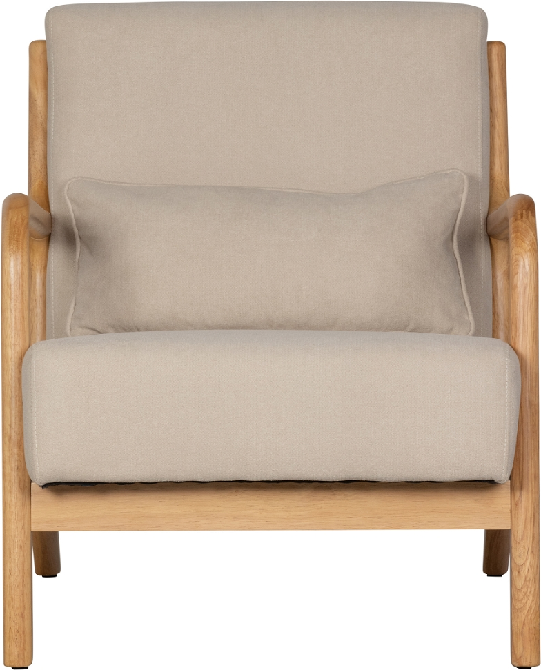 Loungestol Woood Mark   Retro Gummitræsramme   Slidstærkt Vævet Stof  Natur  H75ã B67ã D82 Cm