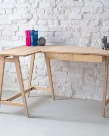 Luka Ask  -formet Skrivebord B135cm   D85cm Venstrestillet